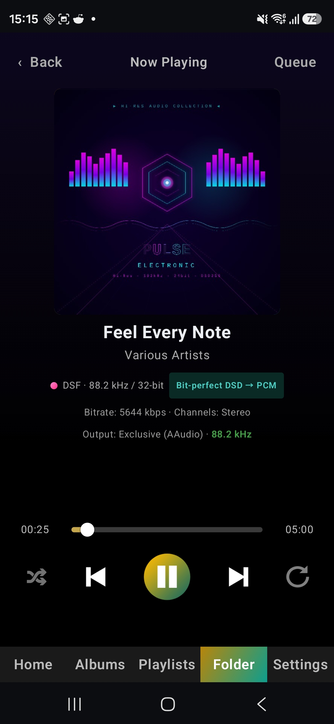 Odiphile USB DAC support — bit-perfect audio output